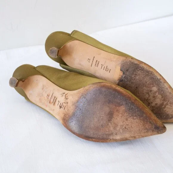 Tibi Olive Green Mules - Picture 7 of 14